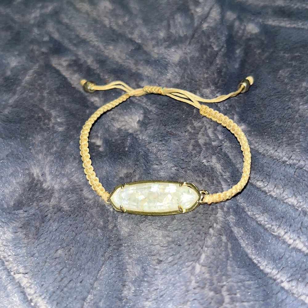 Kendra Scott Lux adjustable rope bracelet with white stone
